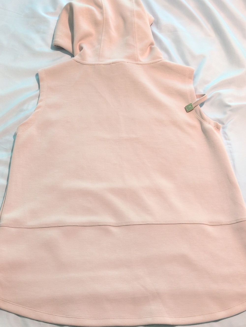 Elie Tahari Sleeveless Knit Hoodie Tee Light Pink Size Medium - Picture 6 of 7